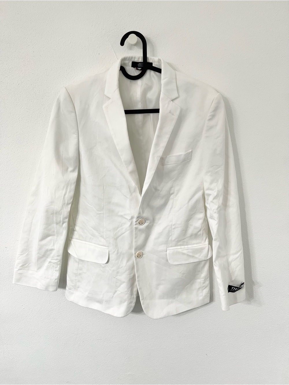 Tommy Hilfiger TH Flex Boys White Blazer Size 12 Stretch Suit Jacket